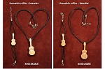Ensemble bracelet + collier "Guitare creuse"
